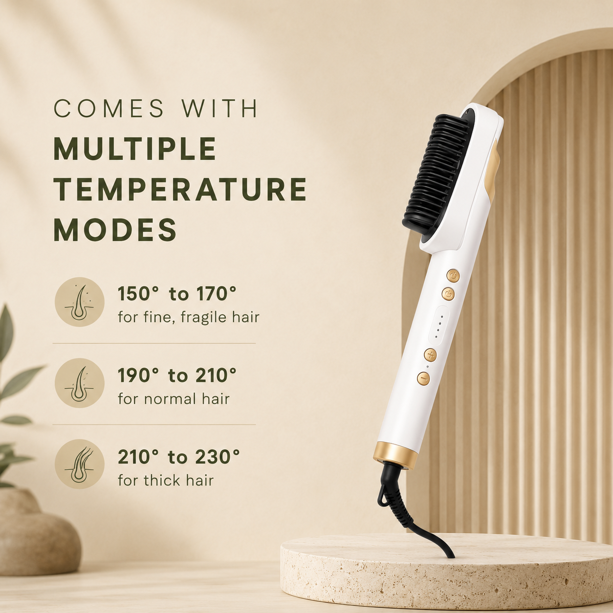 2-in-1 Hair Straightener Professional Styling Brush