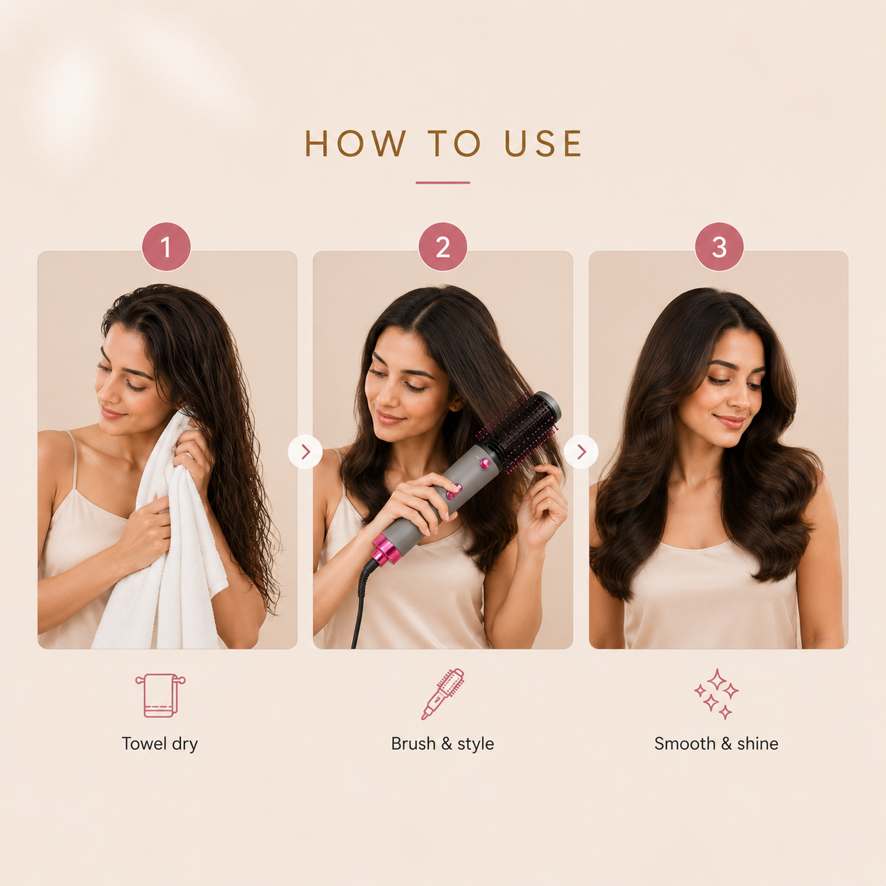 Hair Straightening Brush | Fast Heat Up & Anti-Burn Bristles