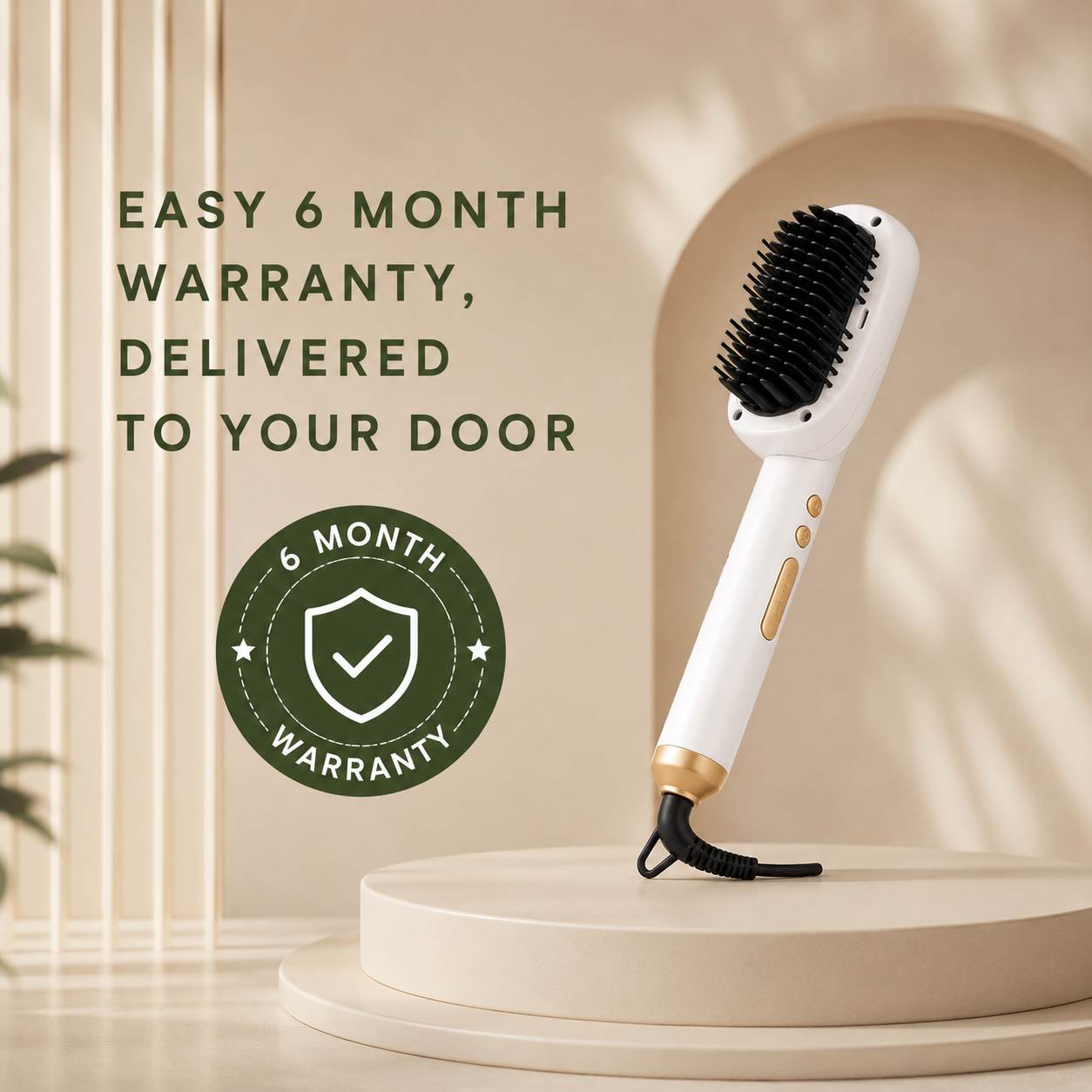 2-in-1 Hair Straightener Professional Styling Brush